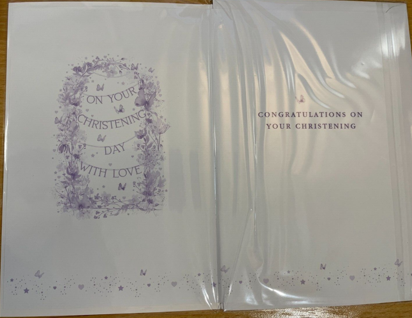 On Your Christening Day With Love (Greeting Card)