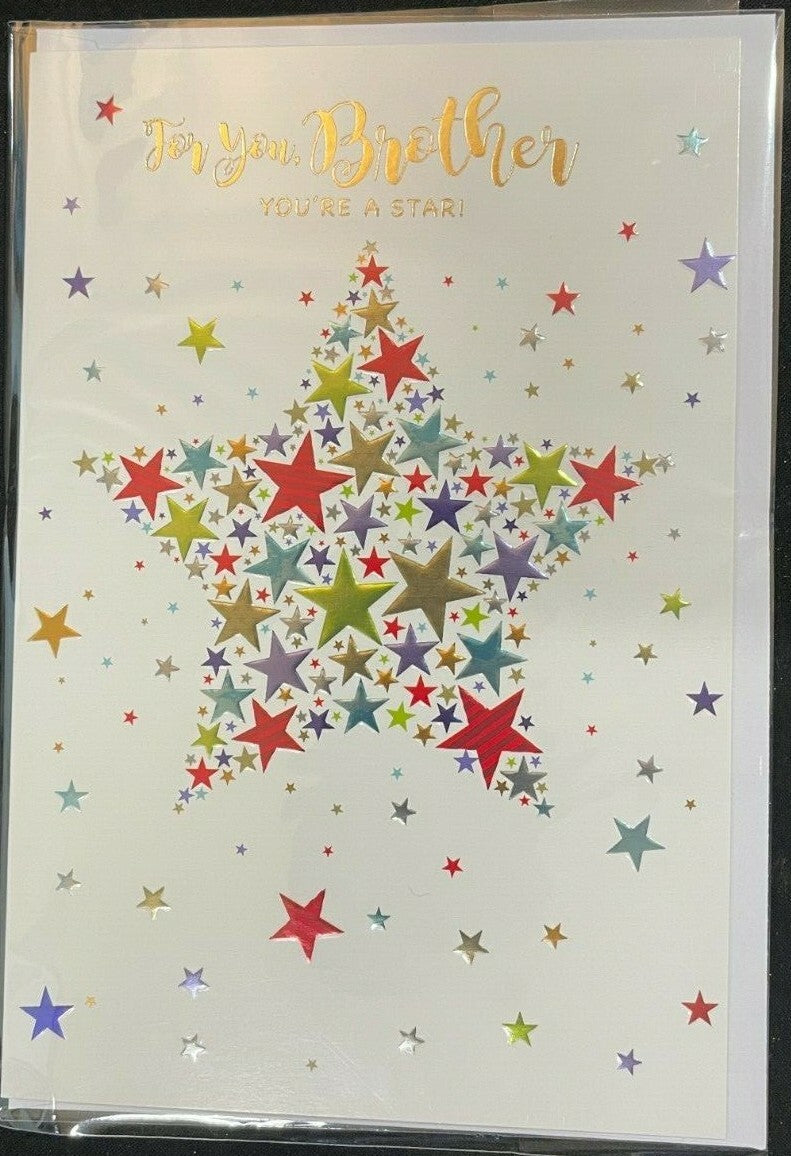 For You Brother You're a Star (Birthday/Greeting Card)