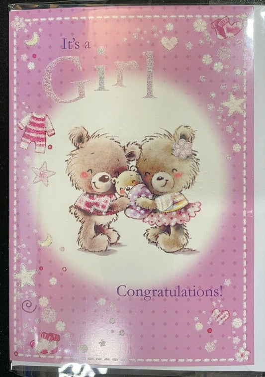 It's a Girl Congratulations! (New Baby Greeting Card)