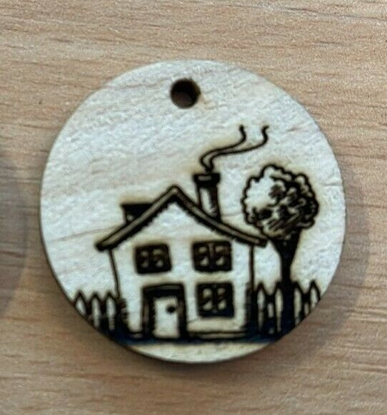 Wood Personalised Keyring - For House, Shed, Caravan