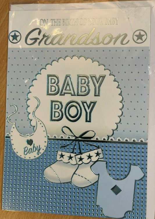 On the birth of your baby Grandson  (New Baby Greeting Card)