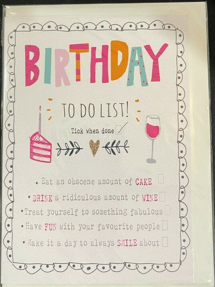 Birthday To Do List!  (Birthday Greeting Card)
