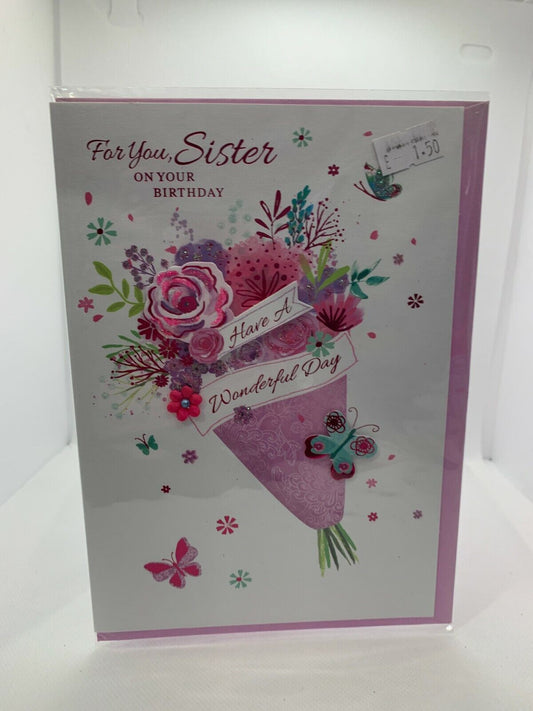 For For, Sister on your Birthday (Birthday Card / Greeting Card)