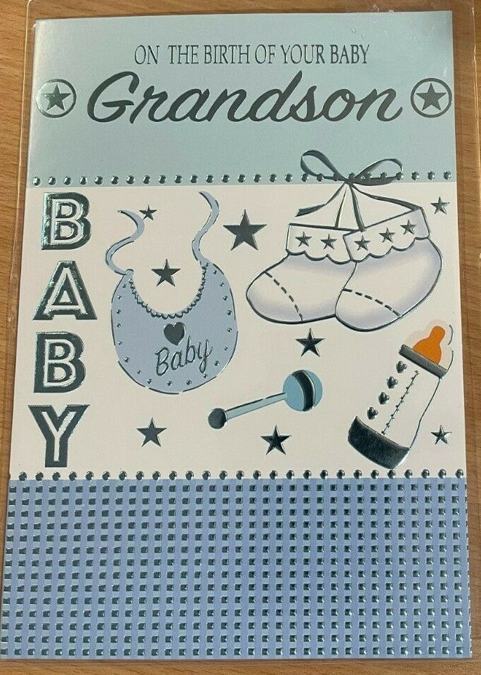 On the birth of your baby Grandson  (New Baby Greeting Card)