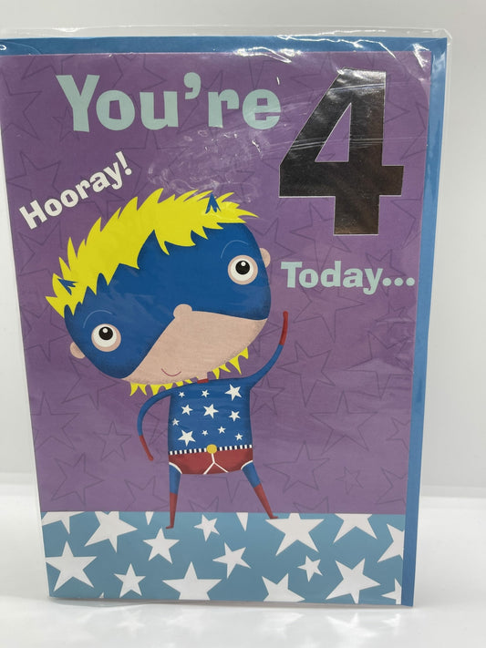 You're 4 Today ... (Greeting / Birthday Card)
