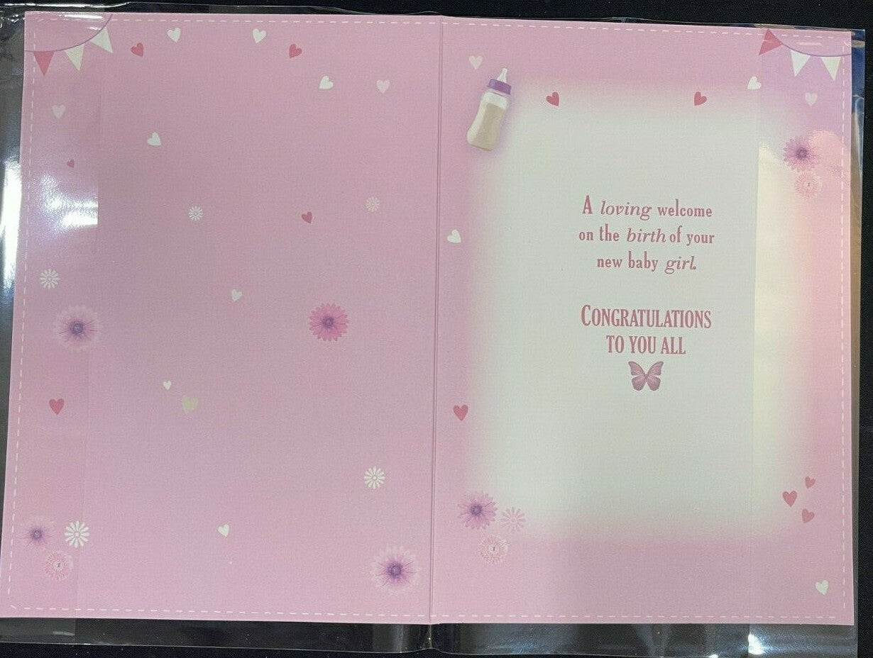 It's a Baby Girl How Wonderful! (New Baby Greeting Card)