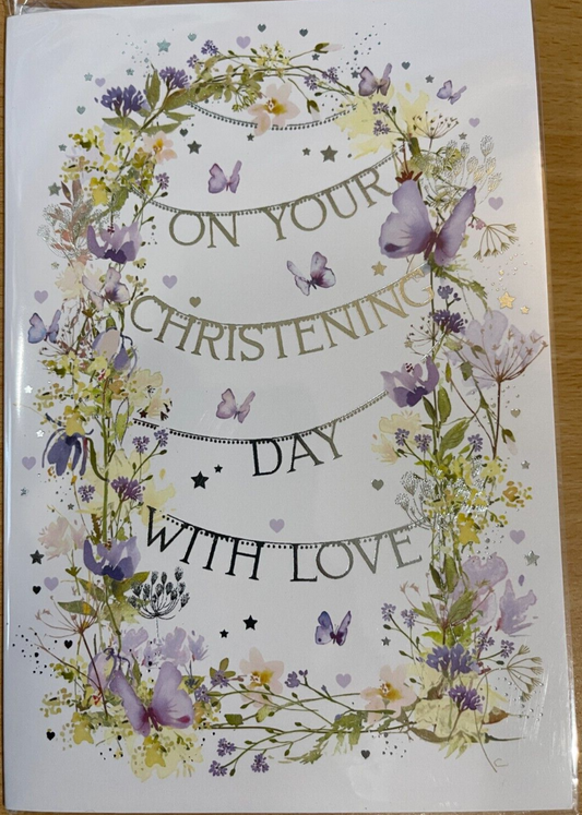 On Your Christening Day With Love  (Greeting Card)