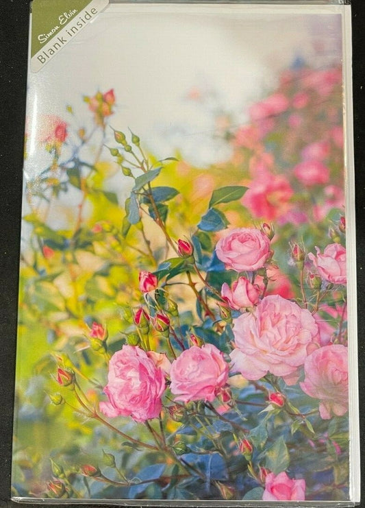 Pink Roses Blank Greeting Card (Greeting Card)