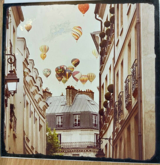 Hot Air Balloons over city Greeting Card  (Blank)
