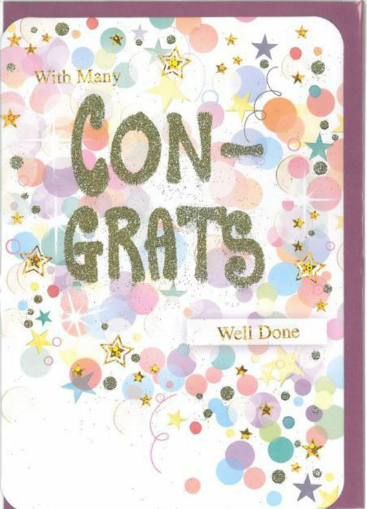 With Many Congrats Well Done (Greeting Card)