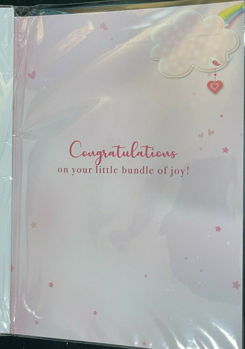 Baby Girl Ten Little Fingers (New Baby Congratulations Greeting Card)