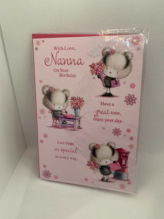 With Love, Nanna on your Birthday  (Birthday Card / Greeting Card)