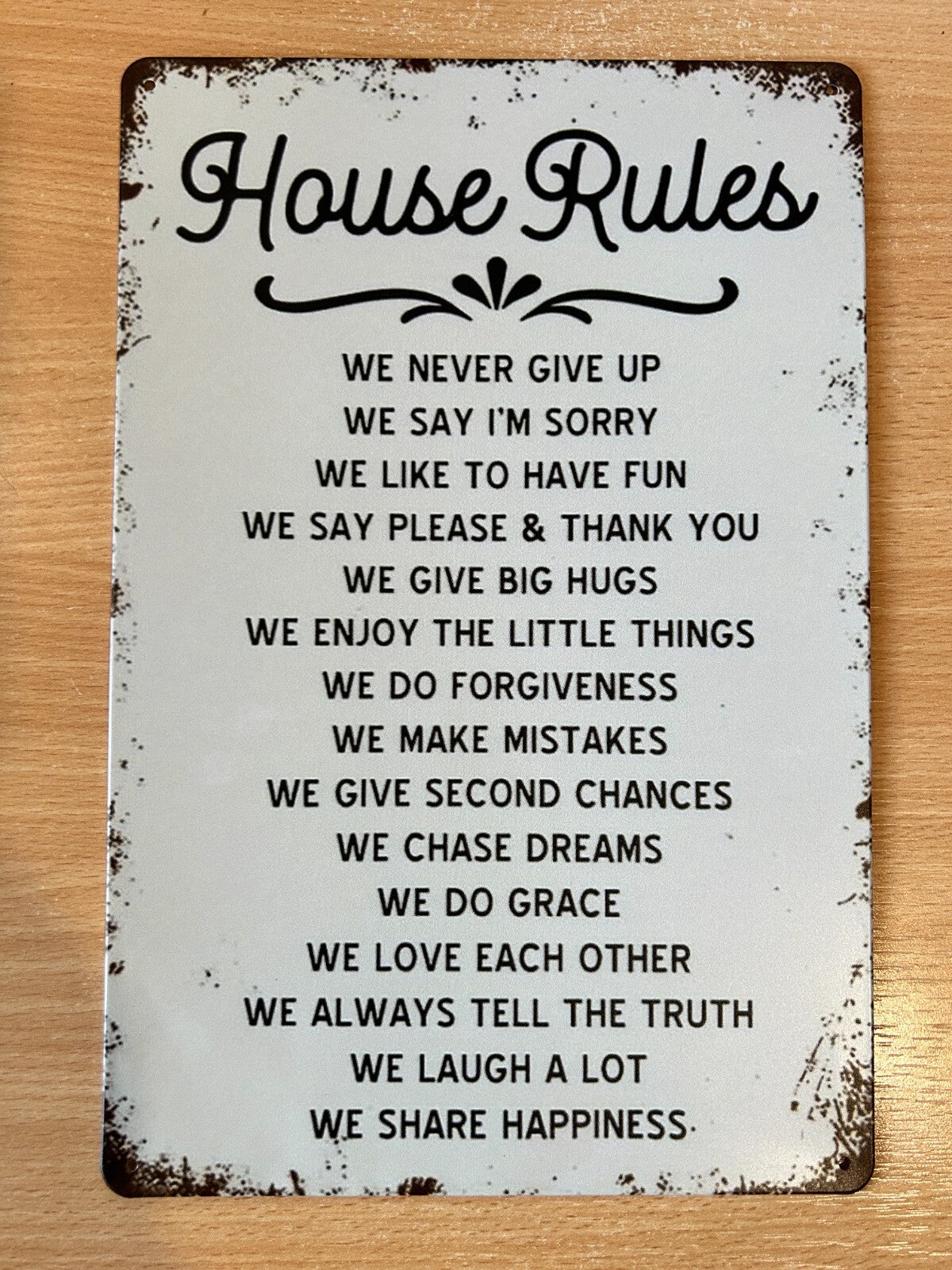 House Rules Metal Sign 30cm x 20cm - 2 Designs