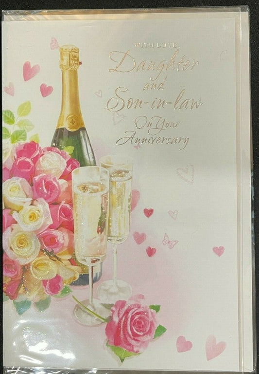 With Love, Daughter and Son In Law on your Anniversary (Greeting Card)