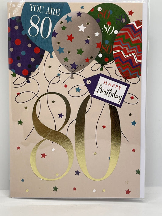 You Are 80 Happy Birthday (Birthday Greeting Card)
