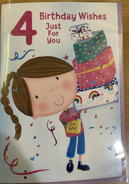 4 Birthday Wishes Just For You (Birthday Card / Greeting Card)
