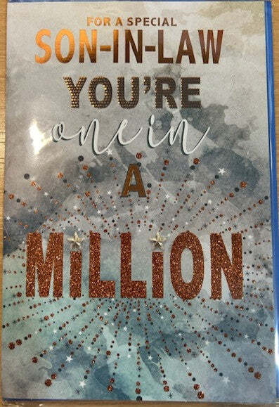For a Special Son-In-Law You're One In A Million (Large Letter Greeting Card)