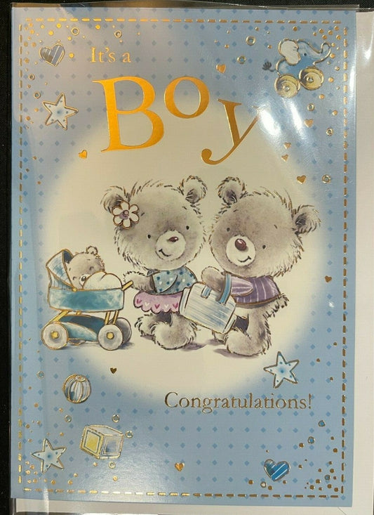 It's a Boy Congratulations!  (New Baby Greeting Card)