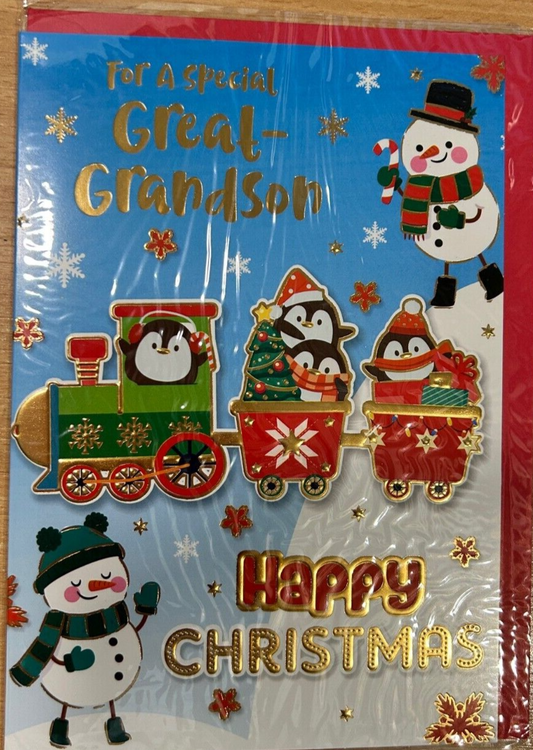 For a Special Great-Grandson Happy Christmas (Christmas Greeting Card)