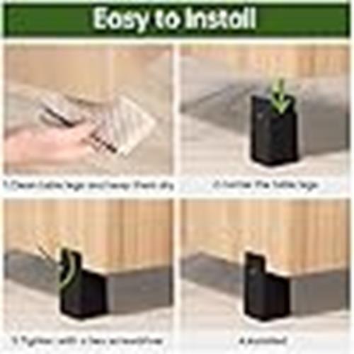 4 Inch Adjustable Desk, Bed Riser Blocks with Screw Clamp, 0-2" Widths Black