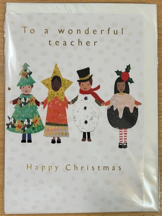 To a Wonderful Teacher Happy Christmas (Christmas Greeting Card)