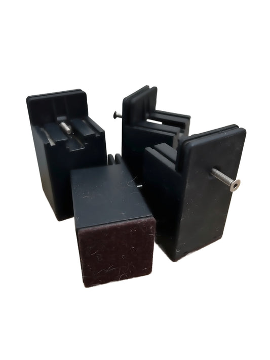 4 Inch Adjustable Desk, Bed Riser Blocks with Screw Clamp, 0-2" Widths Black