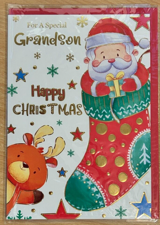 For a Special Grandson Happy Christmas (Christmas Greeting Card)