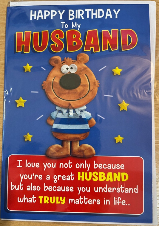 Happy Birthday to my Husband  (Birthday Greeting Card)