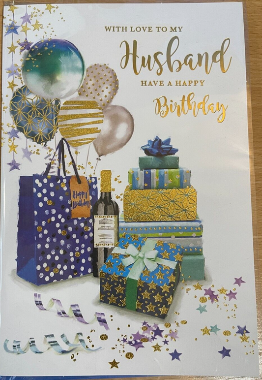 With Love to My Husband Have a Happy Birthday  (Larger Birthday Greeting Card)