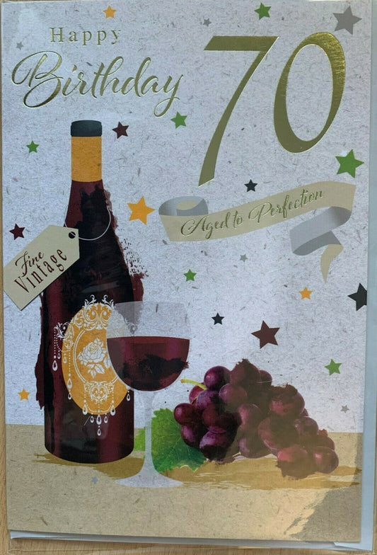 Happy Birthday 70 Aged to Perfection (Birthday / Greeting Card)