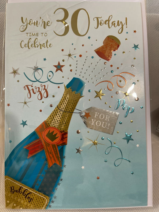 You're 30 Today Time to celebrate! (Birthday/Greeting Card)
