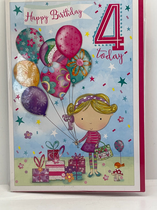 Happy Birthday 4 Today (Greeting Card)