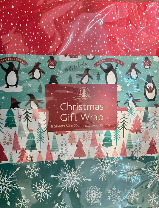 Christmas Wrapping Gift Wrap 16 Sheets 50cm x 70cm