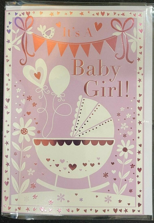 It's a Baby Girl (New Baby Greeting Card)