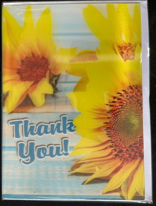 Thank You! 3D Card (Sunflowers) (Greeting Card)