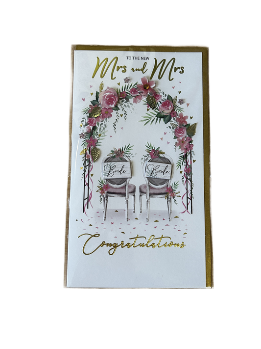 Congratulations Mrs & Mrs Wedding Day (Greeting Card)